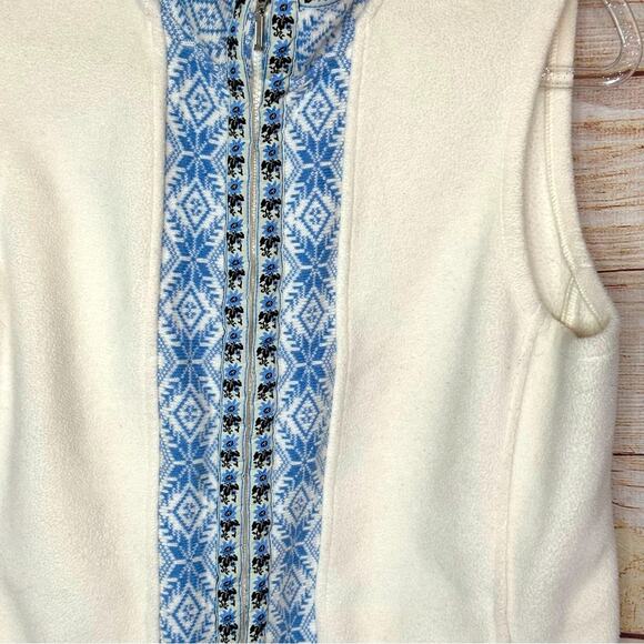 L.L. Bean White and Blue Women's Vest - Picture 2 of 7
